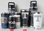 Tennessee Volunteers Yeti Laser Engraved Tumblers, Can Colsters And Chug Bottles. Fixed Price $64.99.