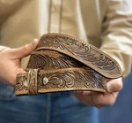 Western Belt Handmade Strap Men's Full Grain Leather No Buckle Cowboy Rodeo. Fixed Price $29.00.