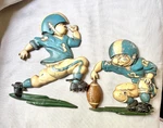 Vintage Homco 1254 Wall Hanging Lot Of Football Players Metal Plaques Usa 1976. Fixed Price $12.50.