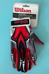 Wilson Super Grip Receiver Football Gloves, Red, Youth Medium. Fixed Price $6.99.