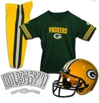 Franklin Sports Green Bay Packers Uniform Set Youth Nfl Football Kids Large. Fixed Price $29.99.