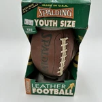 Genuine Leather Youth Football Box Includes Tee 80S Spalding M2. Fixed Price $54.40.