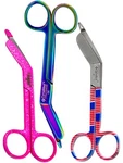 3 Lister Bandage Scissors 5.5" Dew Drop Pink, Titanium Rainbow Usa Flag. Fixed Price $19.03.