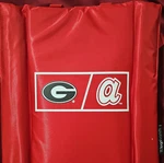 Logo Brands Red Polyester Camping Chair With Adjustable Backrest Outdoor Use. Fixed Price $21.00.