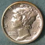 1926-D Mercury Silver Dime Au Old Us Coin #600. Fixed Price $50.00.