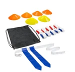 10 Man Football Kit (6 Cones, Belts, 2 Flags Per Belt, Bag). Fixed Price $23.99.