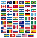 2X3 Set Of 53 Country Countries Polyester 2'X3' Grommets. Fixed Price $244.44.