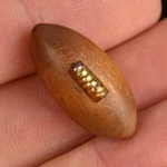 Vintage Wood Realistic Sewing Button Football Pigskin Sport Metal Laces 1/8". Fixed Price $11.95.
