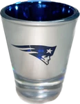 Officially Licensed Nfl Shot Glasses: New England Patriots Electroplated. Fixed Price $10.99.