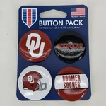 Ou Oklahoma Sooners Button Pack Of 4 Wincraft Ncaa Football 1.25". Fixed Price $7.99.