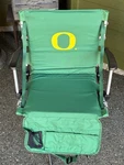 University Of Oregon Ducks "o" Logo Green Folding Stadium Seat Chair W/ Straps. Fixed Price $25.00.