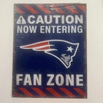 Nfl New England Patriots Caution Now Entering Fan Zone Sleek Metal Design. Fixed Price $16.99.