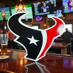 Nfl Houston Texans Bull Head Wall Sign 3D Wood. Fixed Price $54.99.