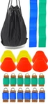 12 Player Football Set 24 Flags Blue Green 60 Belt Cones Travel Bag. Fixed Price $20.00.