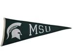 Msu Michigan State Spartans 13" X 32" Wool Felt Ncaa Pennant By Winning Streak. Fixed Price $19.99.