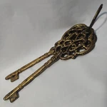Vintage Rustic Skeleton Key Wall Decor Cast Metal 12 Inches Long Gold Color. Fixed Price $24.99.