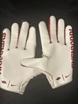Nike Arkansas Razorbacks Football Gloves Xl White Full Finger Textured Grip. Fixed Price $70.00.