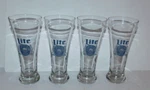 Set Of 4 Nice Preowned Miller Lite Pilsner Beer Glass Lot Libby. Fixed Price $29.95.