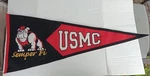 Usmc Marine Semper Fi Winning Streak Traditions Wool Blend 32" Pennant Devil Dog. Fixed Price $64.99.