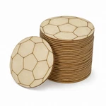 Soccer Ball Wood Cutouts Bulk Sets Laser Birch Craft Blanks Sports. Fixed Price $5.95.