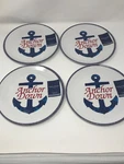 Melamine Accent Plates - Set Of 4 Nautical Anchor Down 9" New. Fixed Price $24.49.