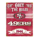 Party Animal Nfl Embossed Metal Vintage San Francisco 49ERS Sign 14.5X11. Fixed Price $42.35.