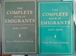 Peter Wilson Coldham: Complete Book Of Emigrants 1607-1660 & 1661-1699, Set 2. Fixed Price $60.00.