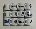 Vtg 2000 Nfl And Mlb Mini Ceramic Collectible Mugs Shot Glasses Sport Team Logos. Fixed Price $29.99.