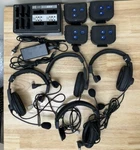 4X Hme BP300 Belt Pack HS15 Headsets, 8X BAT41 Batteries, AC40 Charger. Fixed Price $1449.99.