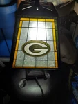 Nfl Green Bay Packers Tiffany Style Stained Glass Accent Lamp Tested Working. Fixed Price $129.95.