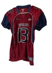 Rawlings Football Youth Buffaloes 13 Practice Game Jersey Top, Maroon/navy,large. Fixed Price $12.59.