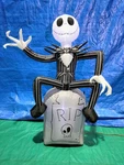 5' Gemmy Airblown Inflatable Jack Skellington Tombstone Yard Decoration C181. Fixed Price $34.95.
