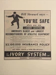 Ivory System Sports Equipment Bill Stewart 1955 Sporting News Baseball 6X6 Ad. Fixed Price $16.00.