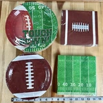 Football Party Set Tailgating Plates And Napkins Touch Down Serves 50. Fixed Price $14.95.