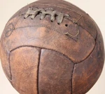 Retro Vintage Cowhide Distressed Leather Football, Old School Soccer Gift.. Fixed Price $135.00.