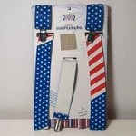 Wemco Adjustable American Flag Stars And Stripes Clip Suspenders Red White Blue. Fixed Price $7.20.