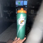 Gatorade 32 Fl Oz Green/orange Squeeze Sport Water Bottle W/ Push Cap. Fixed Price $15.99.