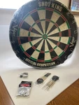 New Viper Shot King Regulation Bristle Steel Tip Dartboard Set Open Box!. Fixed Price $58.95.