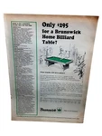 1967 Brunswick Pool Table Vintage Billiards Game Room Print Ad. Fixed Price $5.24.