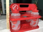 Cramer Collapsable Carrier With 4 1 Qt. Plastic Water Bottles Vintage. Fixed Price $25.00.