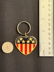 Vintage Patriotic Heart Keychain Enamel Stars And Stripes Usa Flag Design. Fixed Price $8.99.