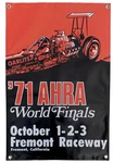 1971 Ahra World Finals Fremont Dragstrip Shop Garage Banner 2X3' Don Garlits. Fixed Price $59.95.