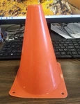 (one) Orange Cone Football Kids Sports Toy Training Equipment Children, 7" Tall. Fixed Price $10.95.