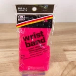 Nos Vtg 90'S Unique Sports Set 2 Neon Pink Cotton Elastic Wrist Sweat Bands Prop. Fixed Price $23.99.