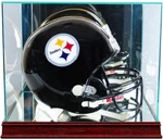 Helmet Display Case Football Cherry Wood Glass Nfl Ncaa Usa Cabinet Sport Holder. Fixed Price $180.87.