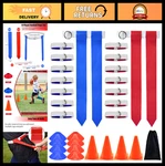 Football Set For 14/28 Players - Flags, Belts & Cones Included Team Sport. Fixed Price $31.49.