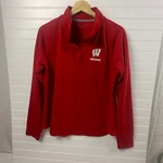 Under Armour Top Womens Large Red Wisconsin Badgers Football Team Quarter Zip. Fixed Price $14.99.
