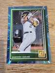 Jacob Wilson Oakland Athletics 2025 Donruss #76 Carolina Blue Laser #d 175/249. Fixed Price $5.00.