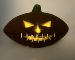 Vintage Football Pumpkin Head Light-up Halloween Jack-o-lantern Battery Operated. Fixed Price $18.00.