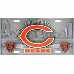 Chicago Bears Solid Metal 3-D Collector's License Plate Nfl Football. Fixed Price $54.99.